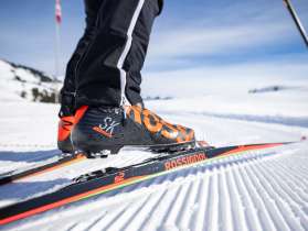 couple, neige, ski de fond, skating
