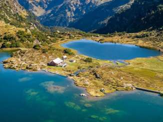 randonnée, lac de montagne