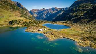randonnée, lac de montagne