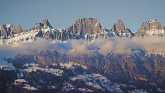 Hiver, neige, Seebenalp, Flumserberg, chien, randonnée hivernale