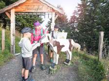 Les enfants tamponnent sur le sentier Heidi de Pizol