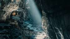 Incursion de la lumière dans les sombres gorges de la Tamina