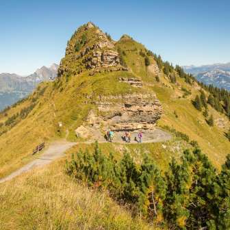 Randonnée jusqu'à l'auberge de montagne Prodkamm © Remontées mécaniques de Flumserberg