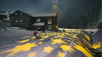 Galaxie Flumserberg, lumière, piste Chrüz, ski nocturne, Flumserberg, après-ski
