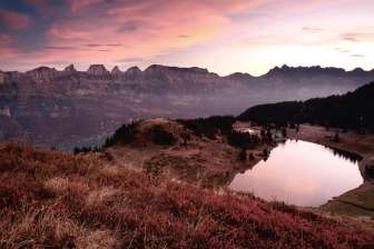 Lac de Flumserberg : ambiance du soir