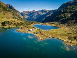 randonnée, lac de montagne