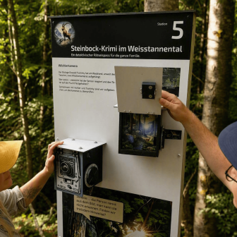 Panneaux d'information le long du parcours © Heidiland Tourismus AG