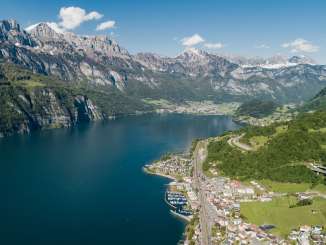 Quarten, Unterterzen, Walensee, drone, printemps