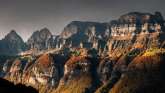 Berschis, Lüsis, montagnes, Churfirsten, automne