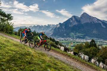 Alpes, montagnes, vélo, Biking on Flumserberg, piste de VTT, Gonzen, Heidiland - VTT, circuit de VTT dans le Heidiland, VTT, VTT de sport, VTT, Alpes suisses, circuits