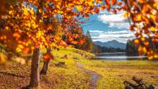 Excursion, circuit autour du lac de Chapfen, lac de Chapfen, automne, couleurs d'automne, Mels, forêt, randonnée
