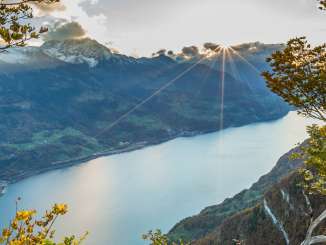 Walensee, montagnes, Spitzmeilen, Wissmilen, Fursch, vue, printemps en montagne, panorama, Madils