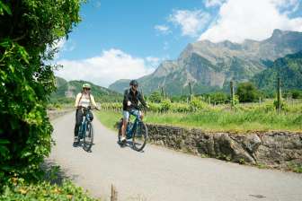 Balade à vélo à travers les vignobles © Kevin Wildhaber